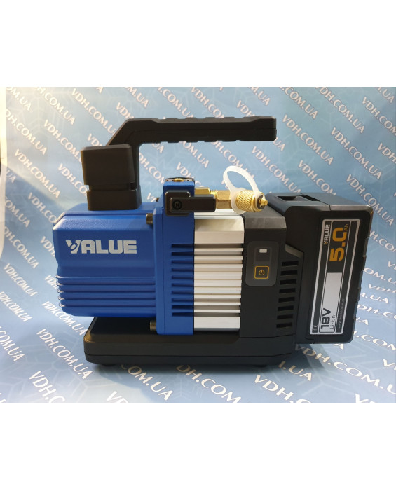 Вакуум-насос VALUE VRP-2DLI ( 2х ступ 57 л/мин ) аккумуляторный  в алюминиевом кейсе