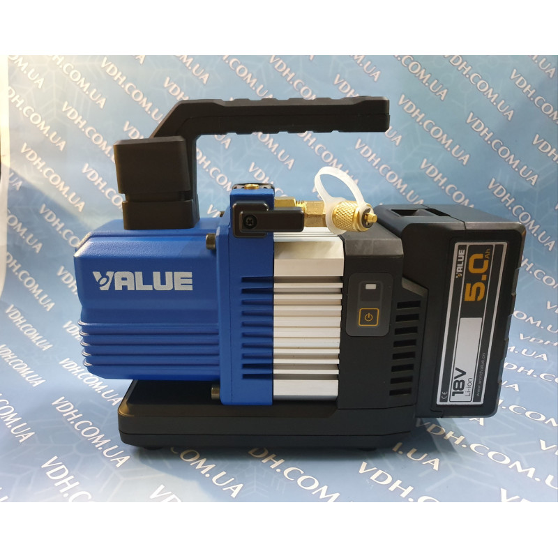 Вакуум-насос VALUE VRP-2DLI ( 2х ступ 57 л/мин ) аккумуляторный  в алюминиевом кейсе