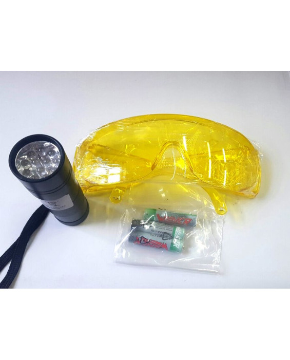 Ultraviolet leak detector. Glasses (DRA203UN+12.009) (glasses + flashlight short on batteries)