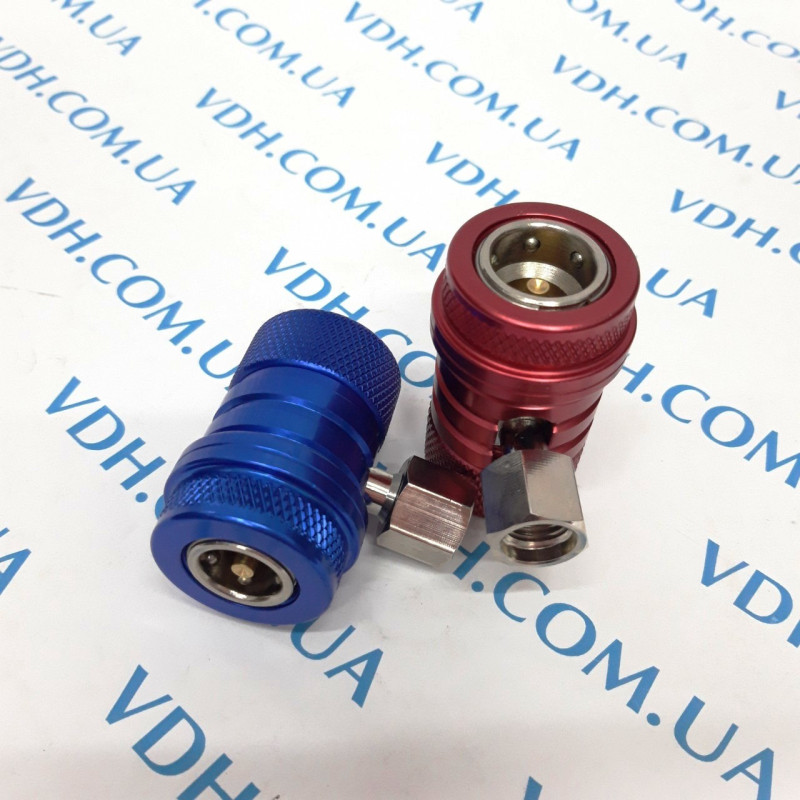 Манометр. (чемодан) коллектор    двухвентельный  VALUE  VMG -2 R1234YF - шланги 90 см +2муфты (  R1234(чемодан)