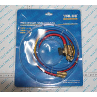 Заправочный шланг VALUE  R 410 -1,5м с краном  комплект 3 шт
