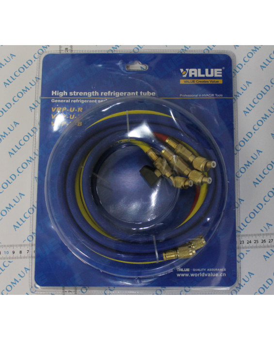 Filling hose VALUE R 410 -0.9m with tap Set of 3 pcs
