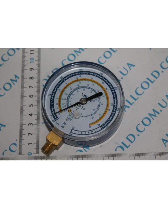 Pressure gauge. VALUE BL low pressure . Blue . R22,134,410,407. Diameter 80 mm