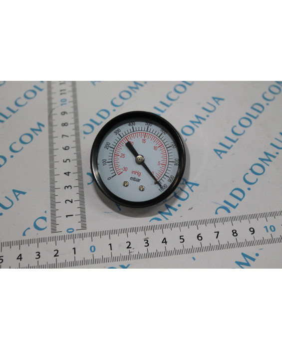 Pressure gauge. VALUE 310500106 pressure and vacuum meter diameter 50 mm . Chern. Rear connection