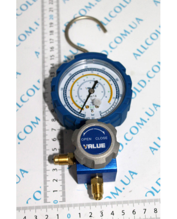 Pressure gauge. single-valve manifold VALUE VMG -1-UL Type3 (R 404,407,22,134) blue