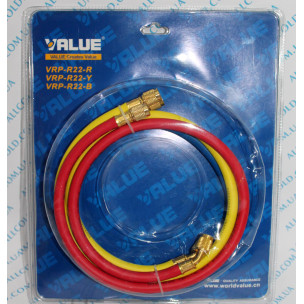 Pressure gauge. ( Blister) two-valve manifold VALUE VMG -2 R22--02 hoses 90 cm ( R404,407,22,134)