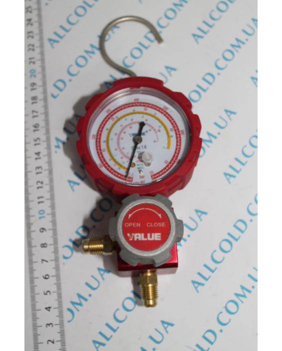 Pressure gauge. single-valve manifold VALUE VMG -1-UH Type2 (R 410,407,22,134) red +