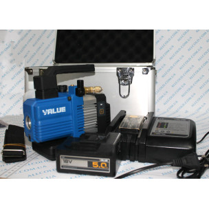 Вакуум-насос VALUE VRP-2DLI (2х ступ 57 л/хв) акумуляторний в алюмінієвому кейсі